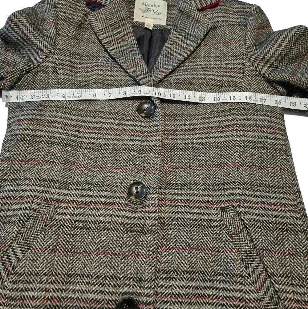 Maralyn & Me Women's Herringbone Long Coat - Picture 9 of 15